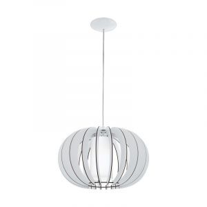Hvid rustik pendler lampe træ, Kiran
