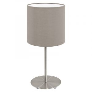 Taupe modern bordlampe stof, Abano, med brytare