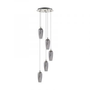 Nikkel design pendler lampe glas, Olcay