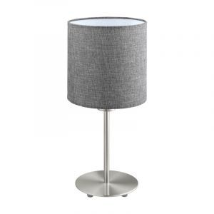 Grå modern bordlampe stof, Abano, med brytare