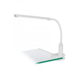 Hvid modern klemmelampe plast, Brennan, 4W, 4000K LED, med brytare