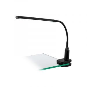 Sort modern klemmelampe plast, Brennan, 4W, 4000K LED, med brytare