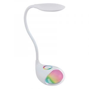 Hvid modern skrivebordslampe plast, Chana, 2W, RGBW LED, med beröringsdimmer