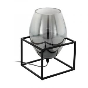 Sort design bordlampe stål, Josephus, med brytare
