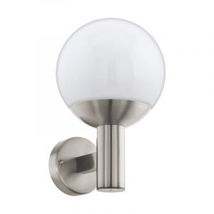 Sølv modern udendørslampe rustfrit stål, Baukje, IP44