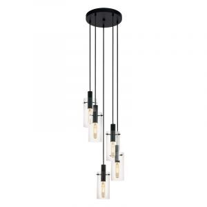 Sort modern pendler lampe glas, Jovanni