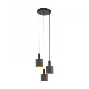 Brun modern pendler lampe stof, Mies