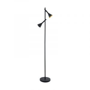 Guld gulv lampe stål, Marielle, med brytare