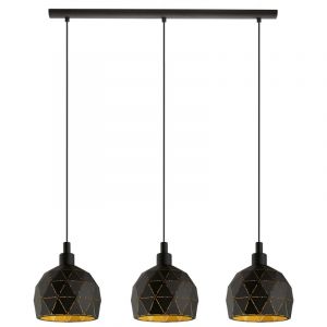 Sort modern pendler lampe stål, Silva