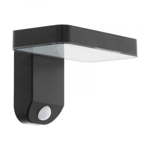 Sort modern udendørs væglampe solcelle plast, Fulco, 5W, 3000K LED, IP44