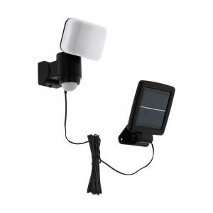 Sort udendørs væglampe solcelle plast, Frits, 5W, 6500K LED, IP44