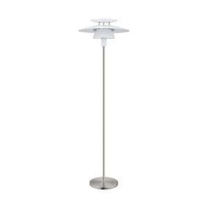 Nikkel design gulv lampe stål, Lariana, med brytare