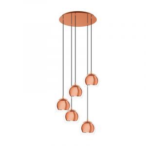 Kobber design pendler lampe glas, Iroma