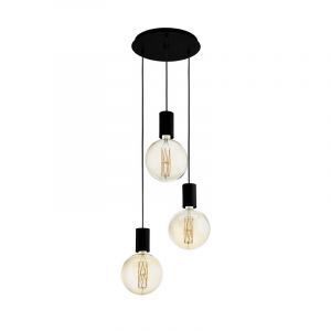 Sort pendler lampe stål, Samed