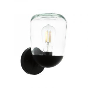 Sort modern udendørslampe aluminium, Kerwin, IP44