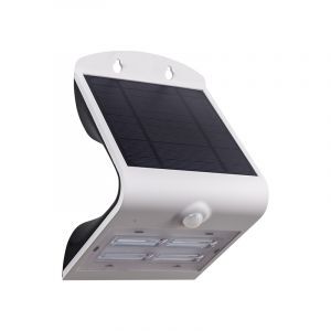Hvid modern udendørs væglampe med bevægelsessensor plast, Lydie, 3,2W, justerbar lysfarve LED, IP54