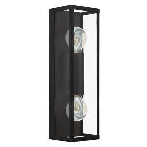 Sort modern væglampe badeværelse glas, Amadou, IP44