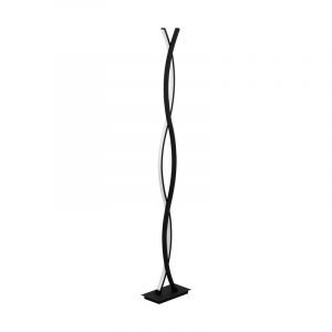 Sort modern gulv lampe aluminium, Arantxa, 32W, 3000K LED, med brytare