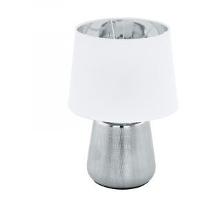 Keramik bordlampe sølv, Elvin, med brytare