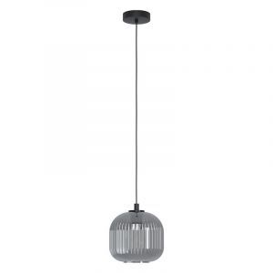 Sort retro pendler lampe glas, Elvera