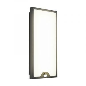 Sort modern udendørs væglampe med bevægelsessensor stål, Lydian, 16W, 3000K LED, IP44