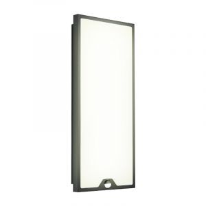 Sort modern udendørs væglampe med bevægelsessensor stål, Lydian, 18,5W, 3000K LED, IP44