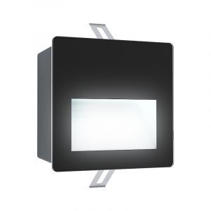 Sort modern indbygget udendørs væglampe aluminium, Luigino, 3,7W, 4000K LED, IP65