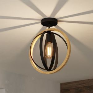 Træ loftlampe brun, Angeline