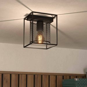 Sort industri loftlampe aluminium, Thiemo