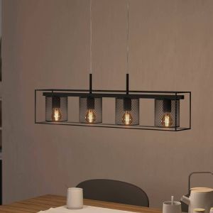 Sort industri pendler lampe aluminium, Thiemo