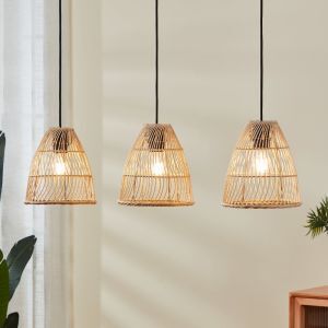 Træ pendler lampe brun, Wilfried