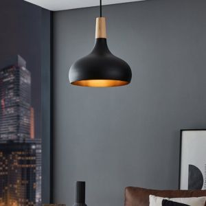 Sort pendler lampe aluminium, Tjebbe
