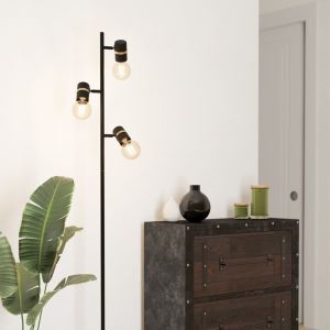Sort gulv lampe aluminium, Jelger, med brytare