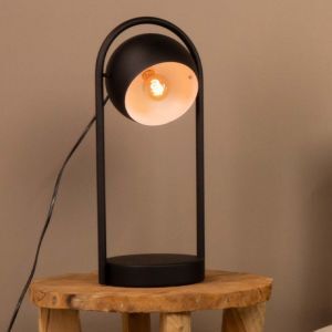 Sort industri bordlampe aluminium, Jasin, med brytare