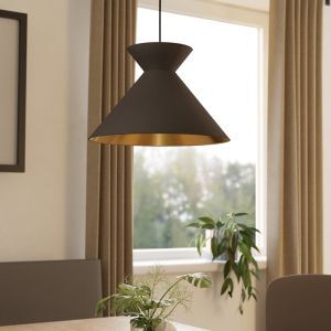 Sort industri pendler lampe stof, Jasmine