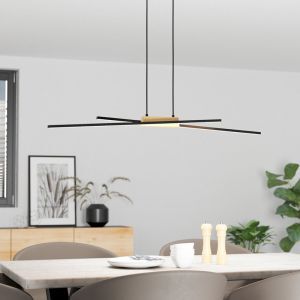 Sort modern pendler lampe aluminium, Leintje, 13W, 3000K LED