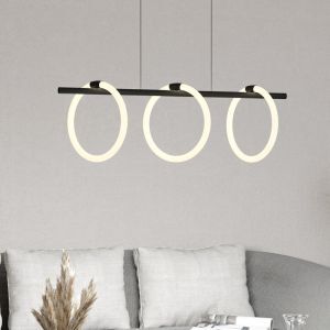 Sort modern pendler lampe aluminium, Thibaut, 9W, 3000K LED