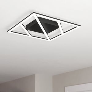 Sort design plafond aluminium, Kenley, 21W, varm til kold hvid justerbar LED, 3 trins lysdæmper