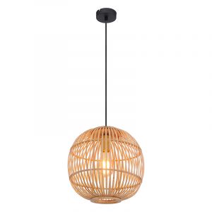 Træ pendler lampe brun, Terry