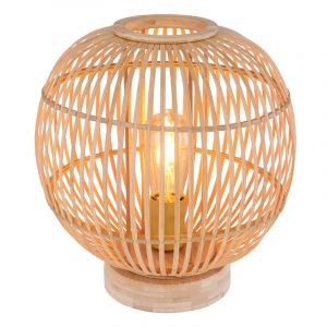 Træ bordlampe brun, Terry, med brytare