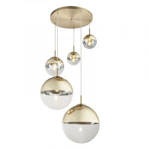 Guld design pendler lampe glas, Novia