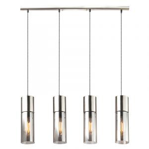 Nikkel design pendler lampe glas, Xena