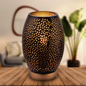 Sort modern bordlampe metal, Bilboa