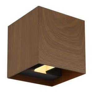 Brun modern up down væglampe aluminium, Nargis, 3W, 3000K LED, IP54