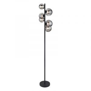 Sort design gulv lampe glas, Melinda, med brytare