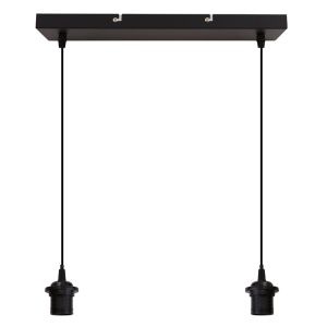 Aluminium pendler lampe uden skærm sort, Rika