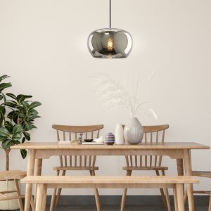 Design pendel lampe spisebord grå, Vidro