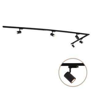 3M 1-faset skinnesystem sort med L-connector + 5 Elena skinnespots