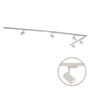 3M 1-faset skinnesystem hvid med L-connector + 5 Elena skinnespots