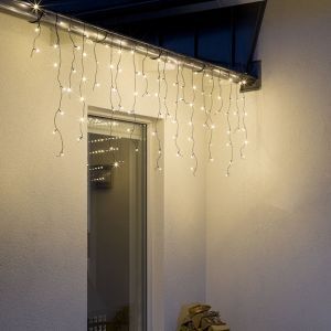 3 meter forbindelige istapper lyskæde, 70 cm høj, varm hvid, IP44, Basic